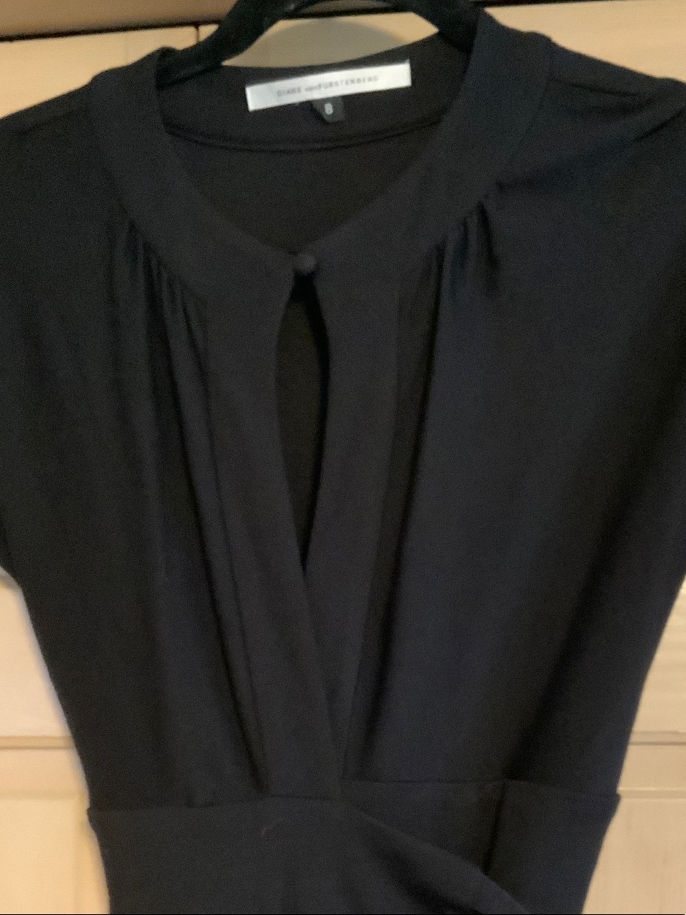 Diane Von Furstenberg Black Wrap Midi Dress - Picture 2 of 8